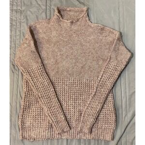 American Eagle Chunky Knit Mock Neck Oversized Sweater Pink Size M